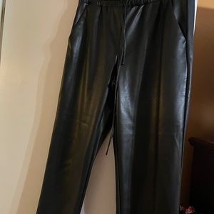 Black Leather pants drawstring